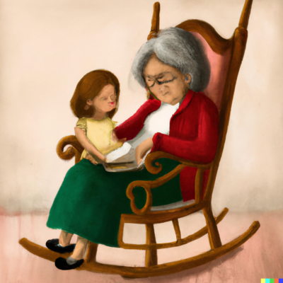 Why is storytelling important in marketing your business - grandmother storytelling to a child