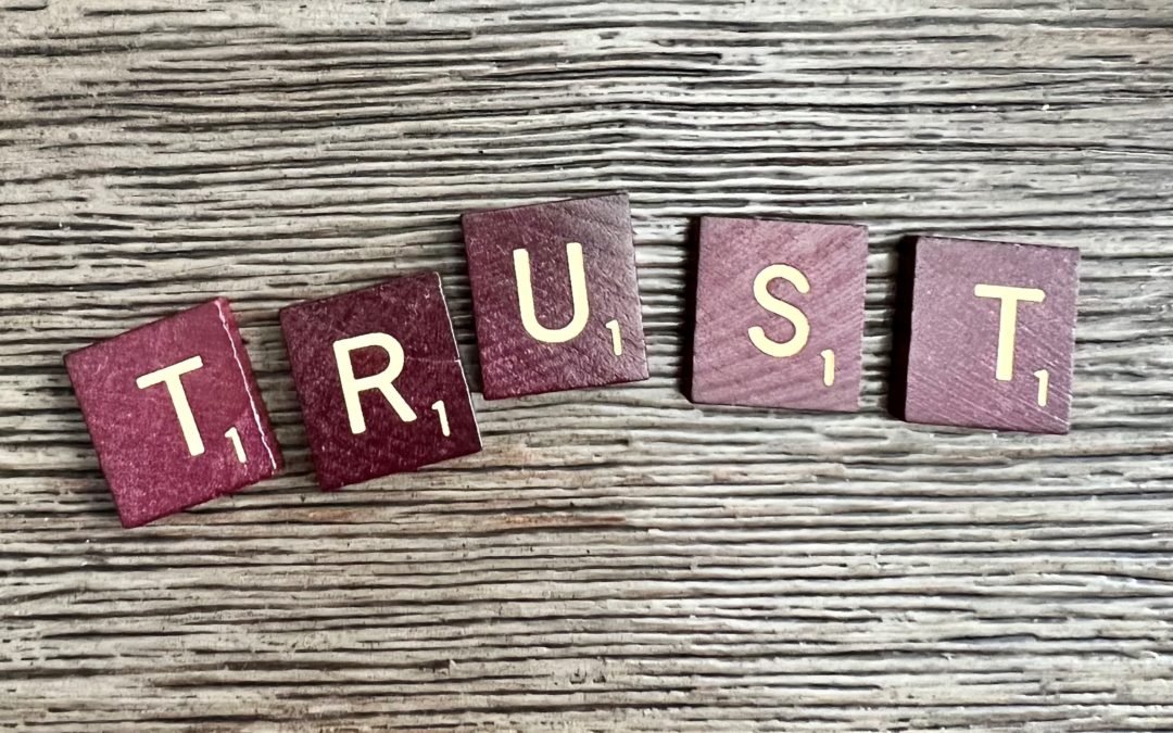 Building trust in marketing - tiles on table