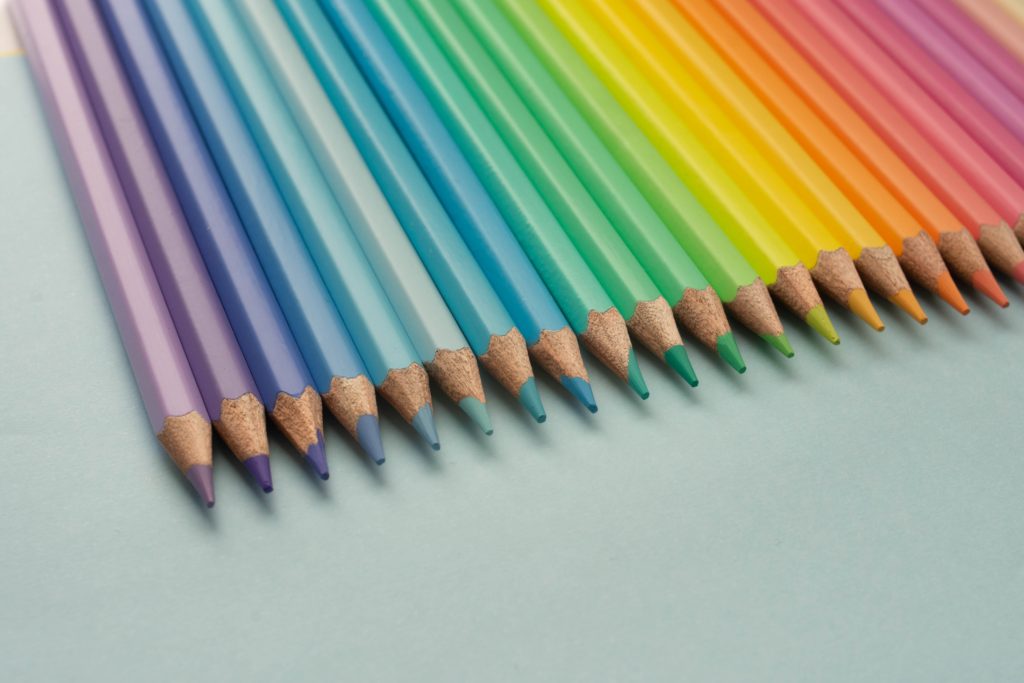 small business websites -  colored pencils organized in a gradient