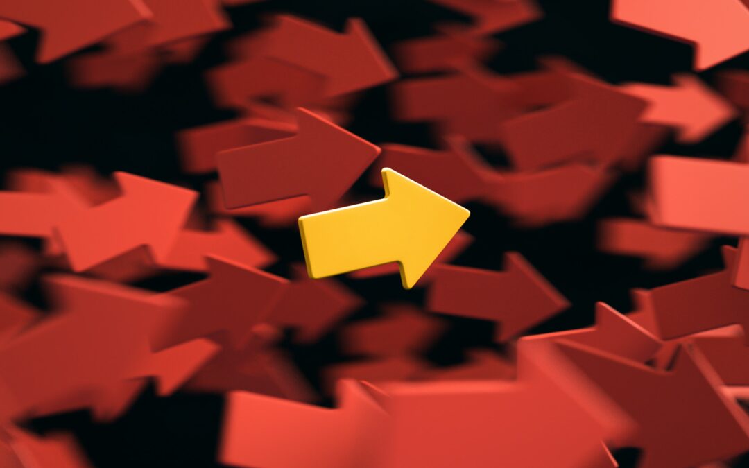What are the current marketing trends? - Yellow arrow with all red arrows