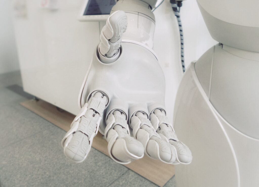 What are the current trends in marketing? - White robot hand