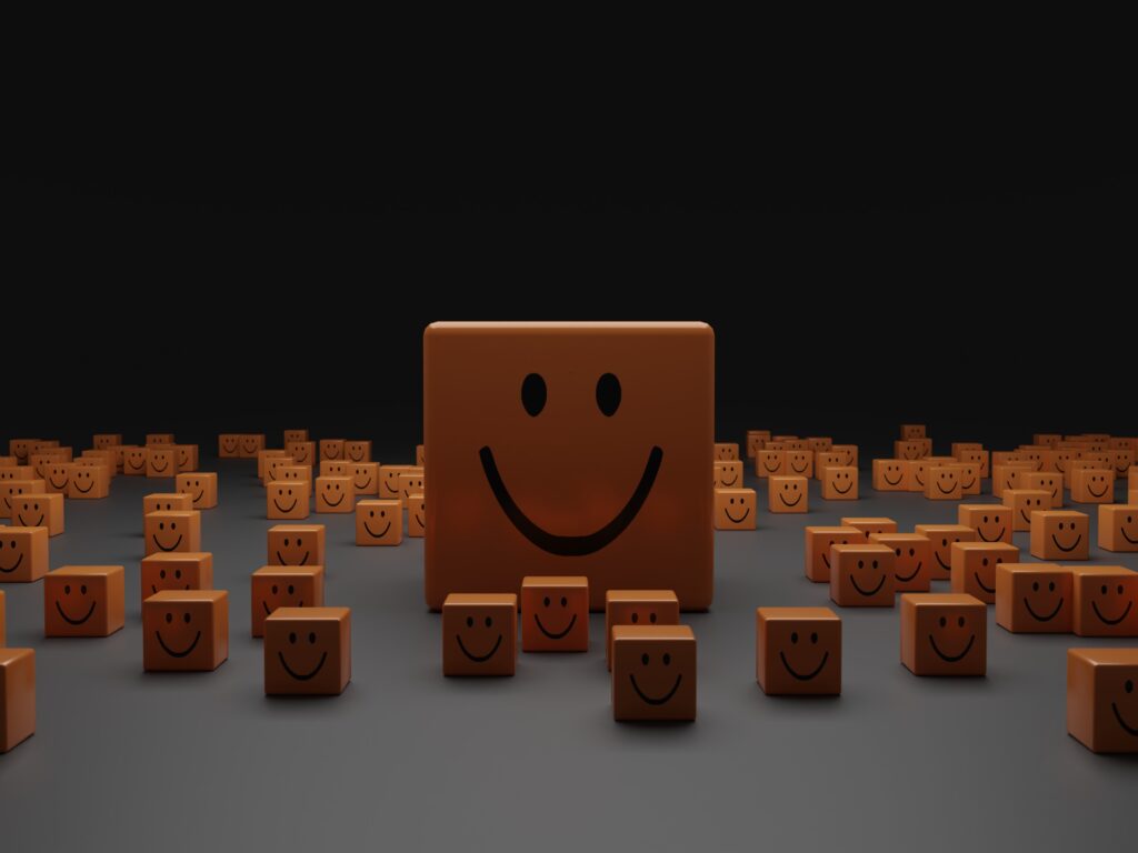 How do you reach prospects and customers better? Happy face block.
